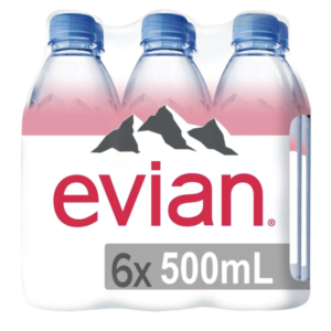Evian Natural Mineral Water – 6 Pack (500ml Each)